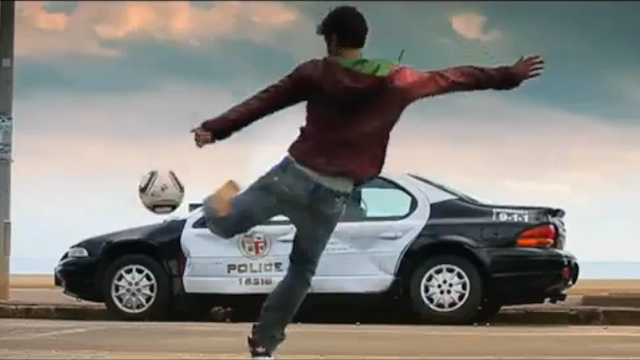 David Villa destroying a police car for a Need for Speed advert- the video has been censored